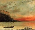 Atardecer en el lago Leman El pintor realista Gustave Courbet